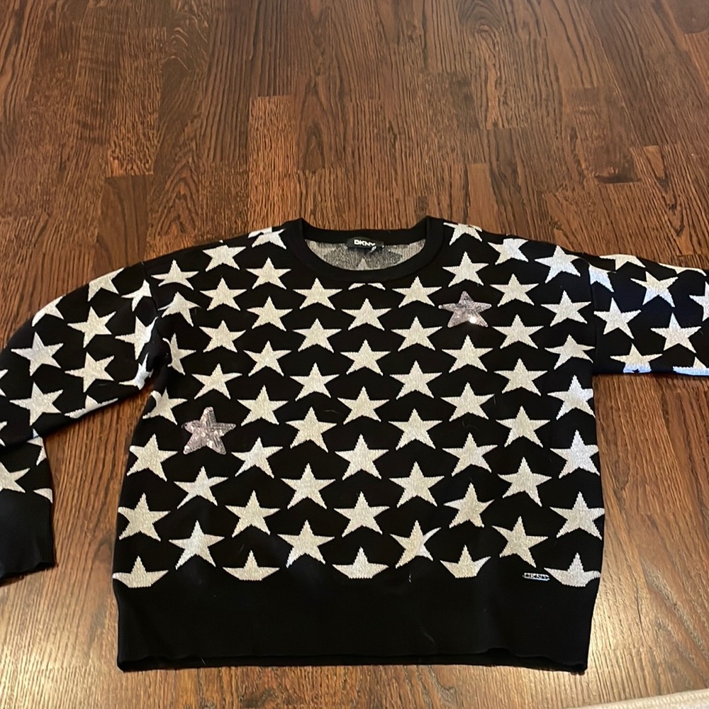 Dkny Star Sequined Crewneck New Years Sweater